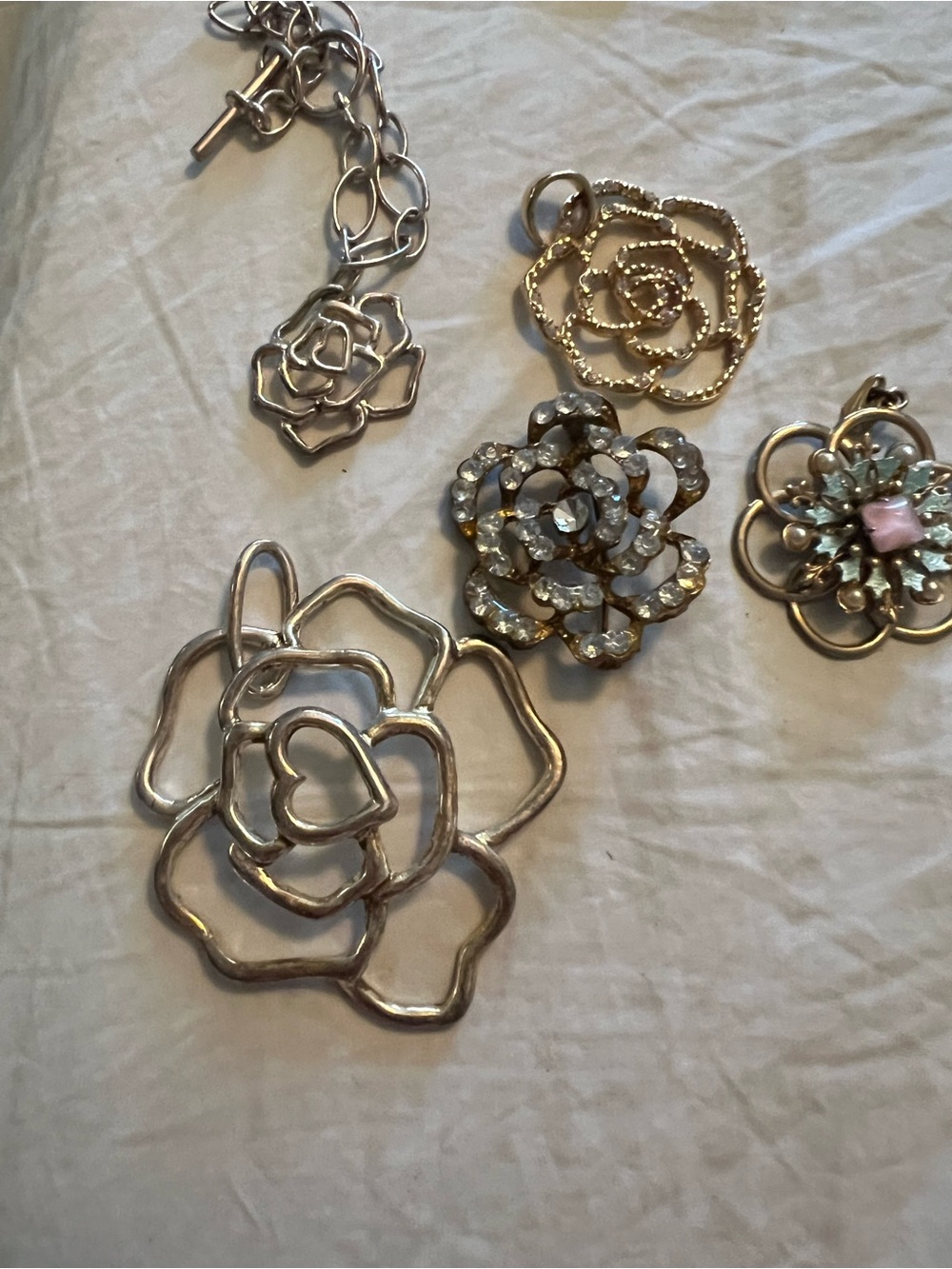 Gold-Tone and silver colored Pendant Necklaces- Women Jewelry